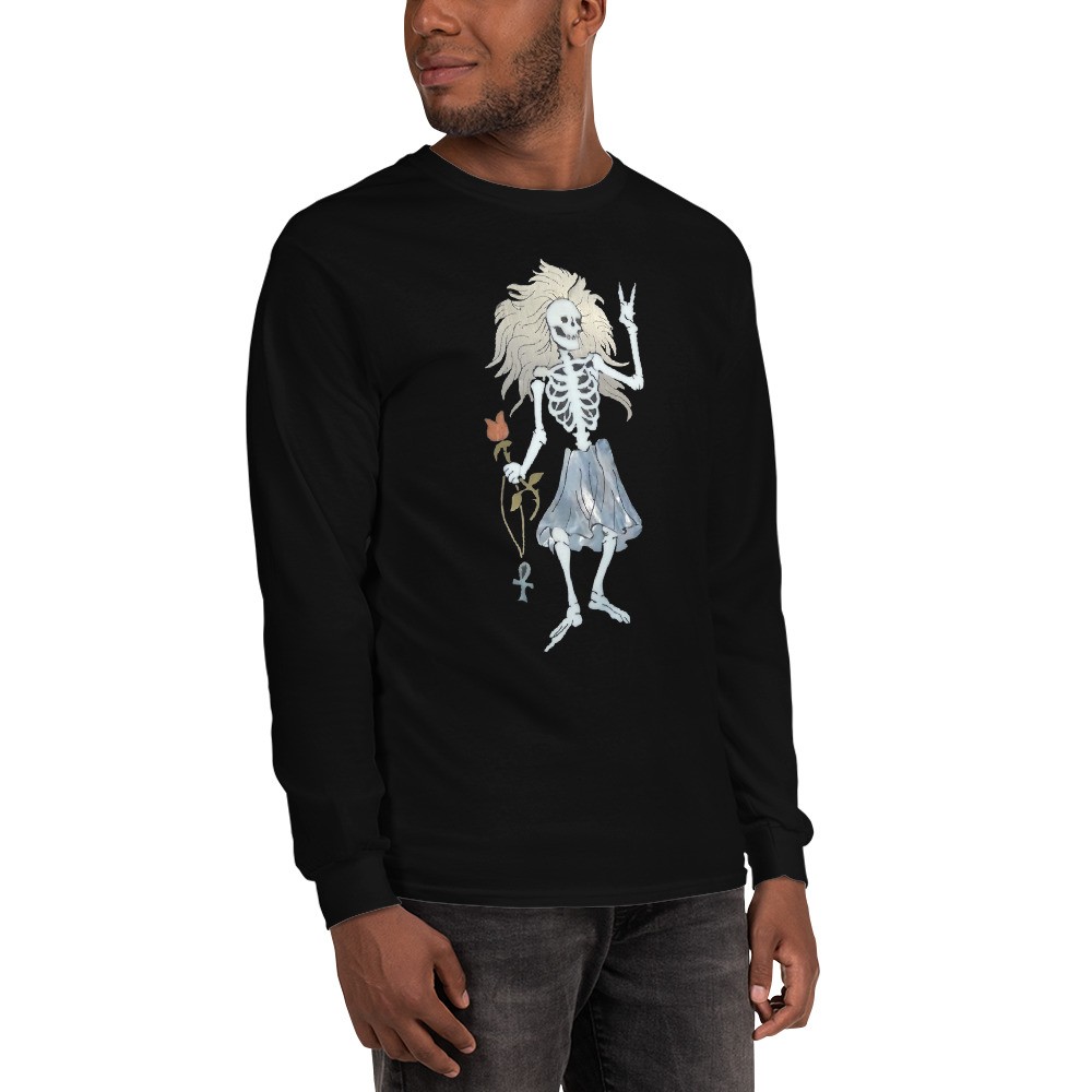 Jerry Garcia Rosebud Skeleton Grateful Dead Gildan Unisex long sleeve tee gallery