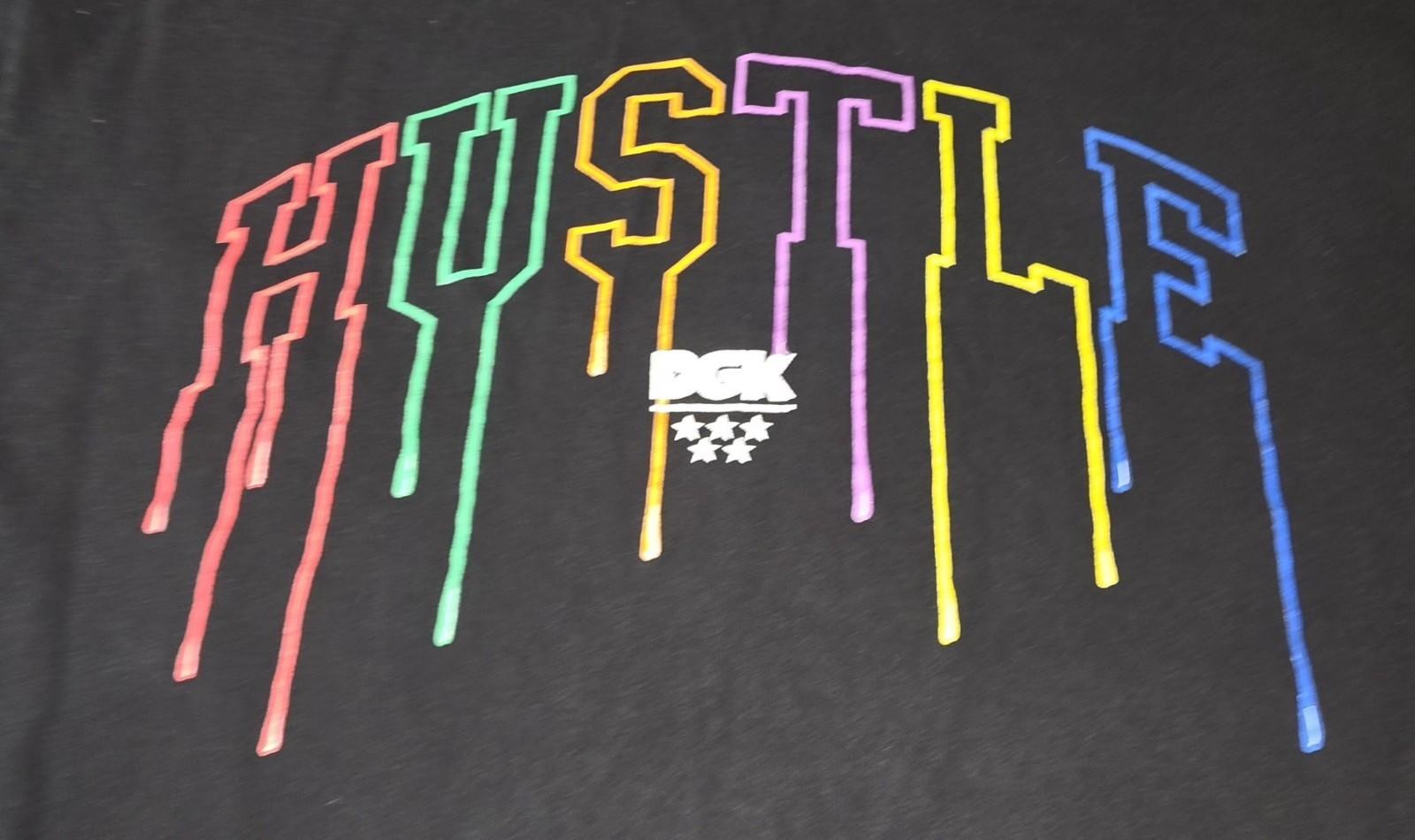 VGUC DGK HUSTLE Black & Rainbow S/S Tee - Black - Medium gallery