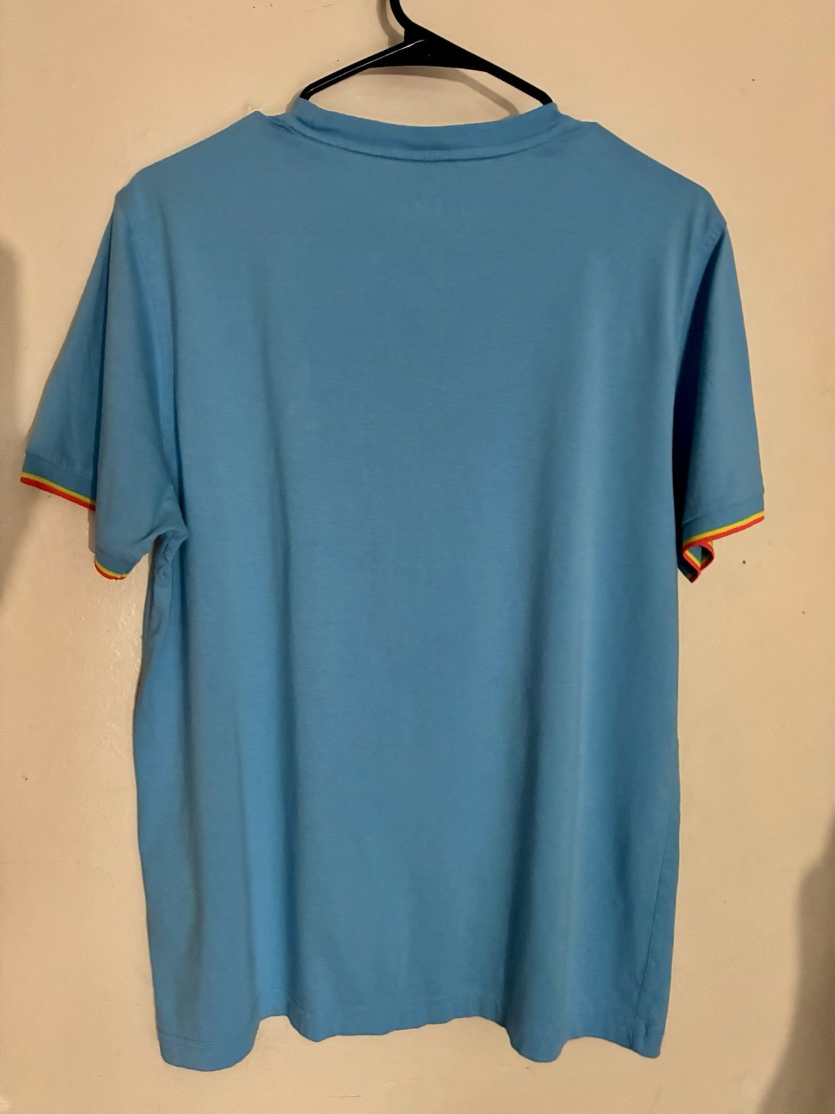 Psycho Bunny Pima Cotton Blue Logo Contrasting Trim Men's T-Shirt Size S gallery