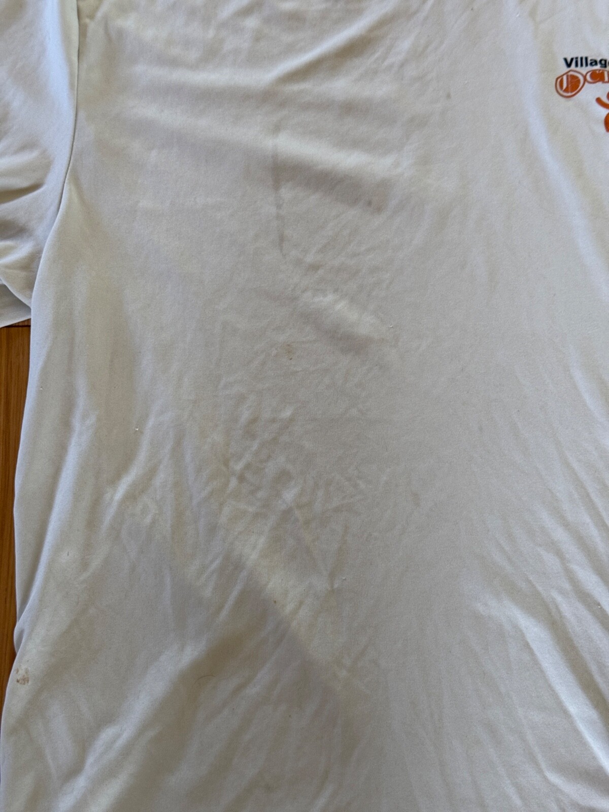 SportTek Short Sleeve Shirt Mens White Orange 5K Kildeer Event Volunteer Size XL gallery