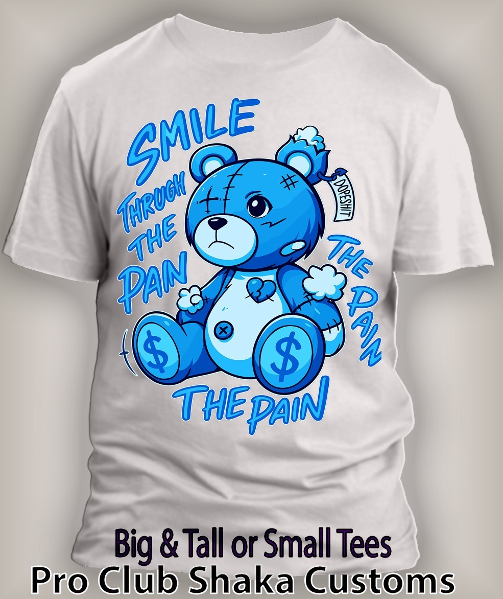 Mens Smile Thru the Pain Hip Sneaker Tee Shirt to Match J12 French Blue Big Tall gallery