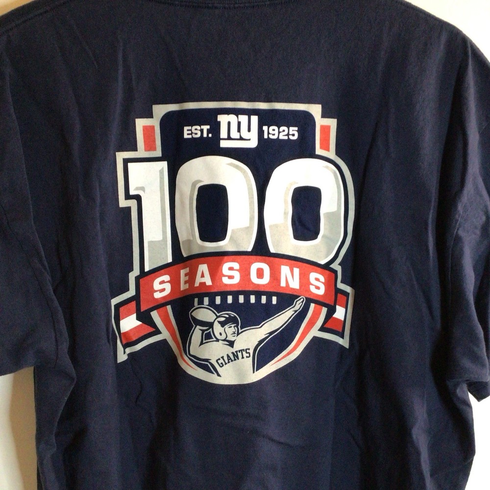 Starter New York Giants 100 Seasons 1925 Anniversary NFL Shirt Mens XL Navy Blue