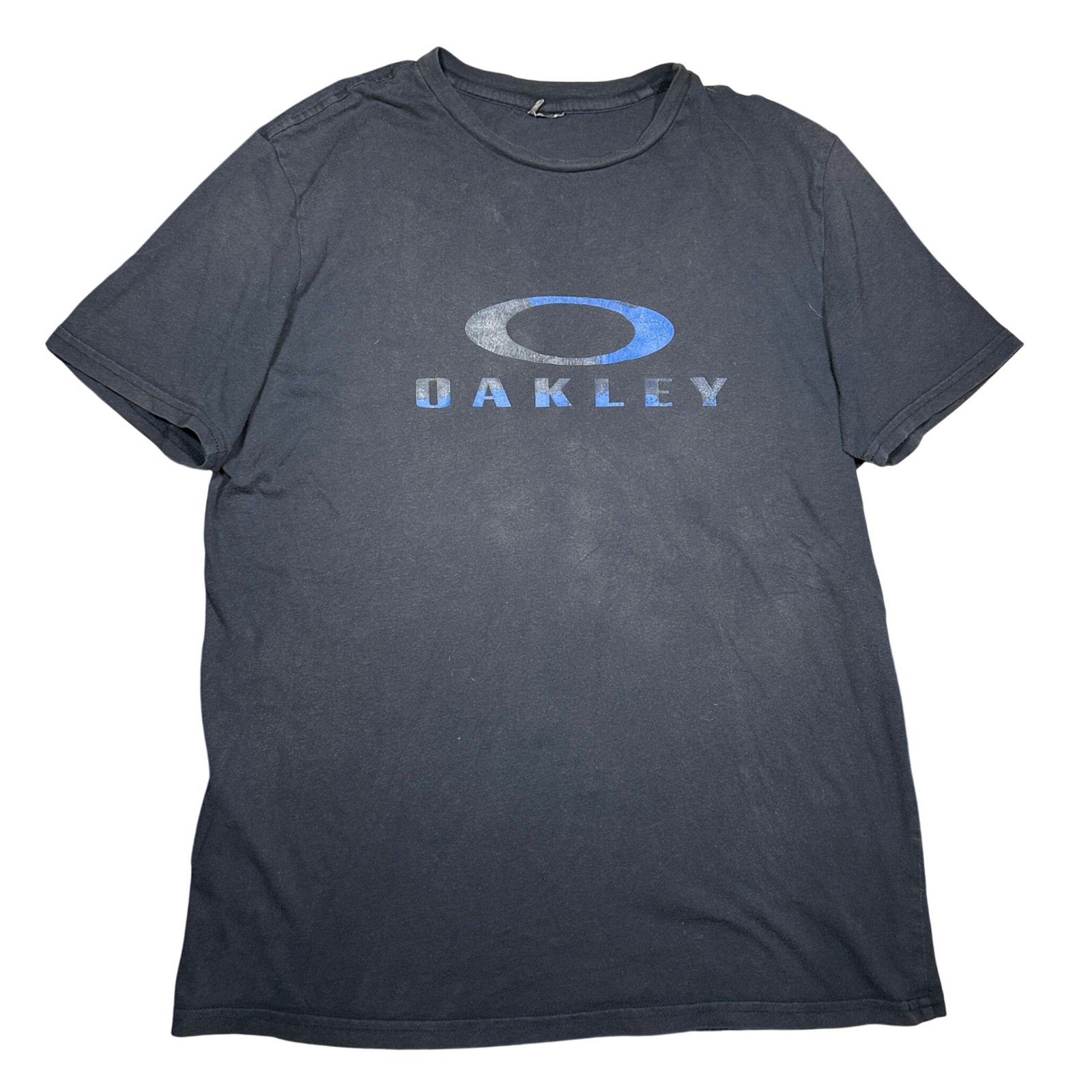Y2K Oakley Ellipse Logo Graphic T-Shirt Mens Navy Blue Short Sleeve Medium gallery