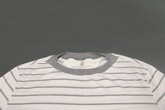 NWT$1200 Brunello Cucinelli Silk Blend Short Sleeve Stripe Boat Neck Tee M A258