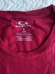 Oakley Men’s Red Graphic Logo Crew Neck Short Sleeve Cotton T-Shirt M Regular