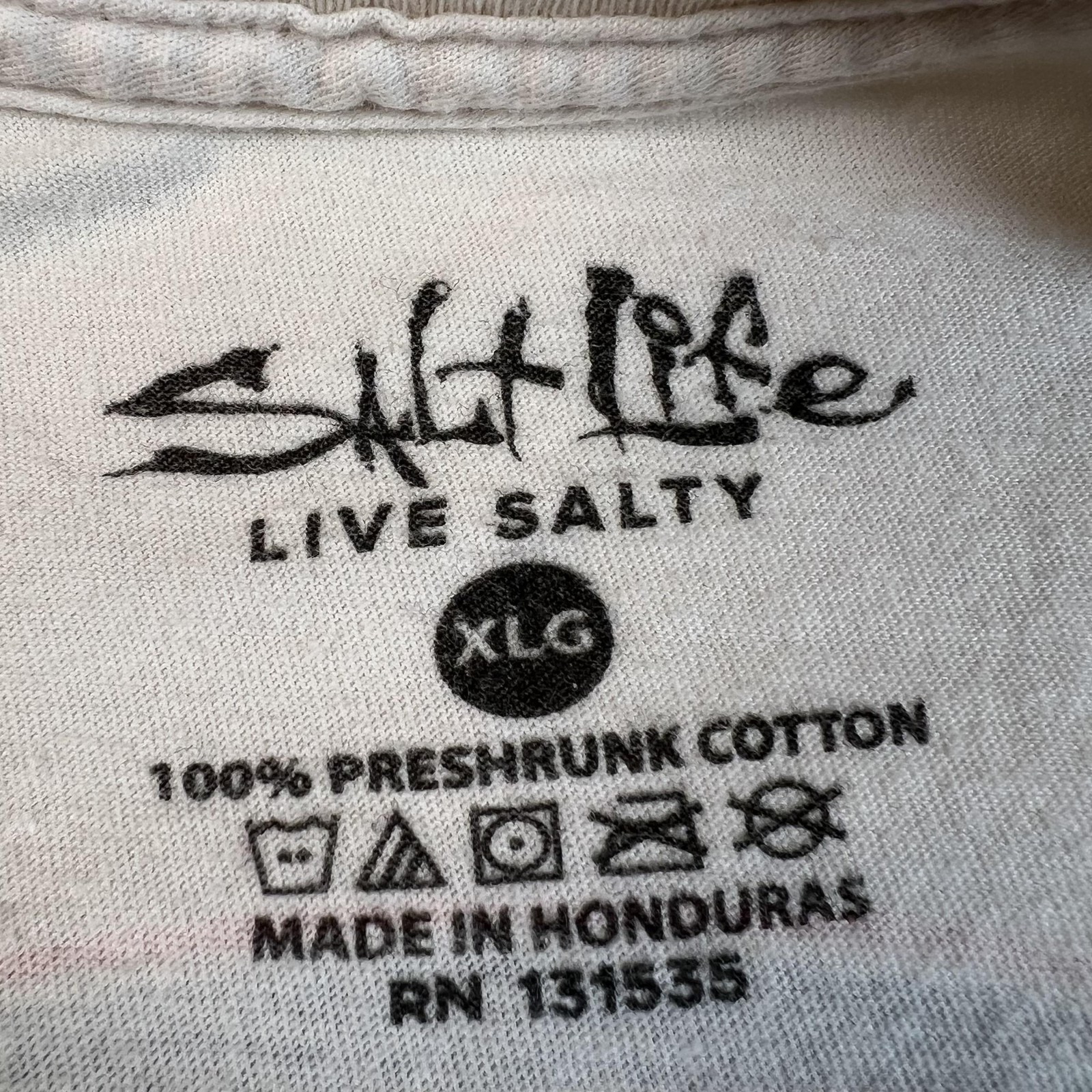 Salt Life Pocket Shirt Mens XL Beige Short Sleeve Salty State Of Mind Graphic T gallery