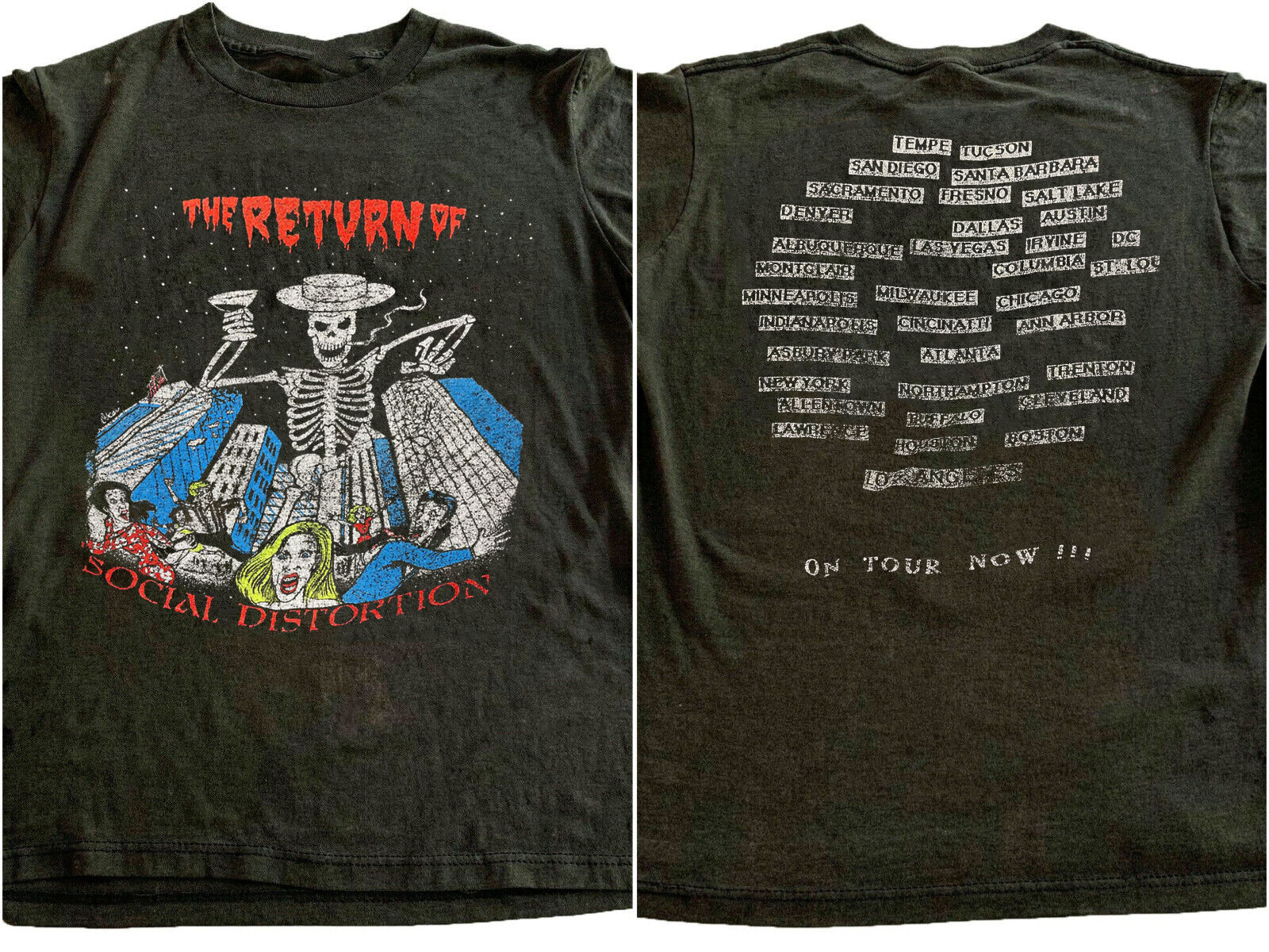 Reprint Social Distortion band 90s Retro style 2 side black T shirt NH12049 gallery