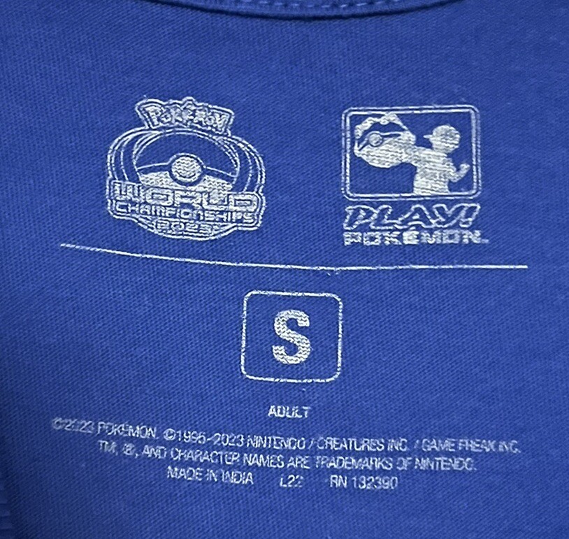 Pokemon World Championships 2023 Team Mystic Blue T-Shirt Adult Size Small gallery