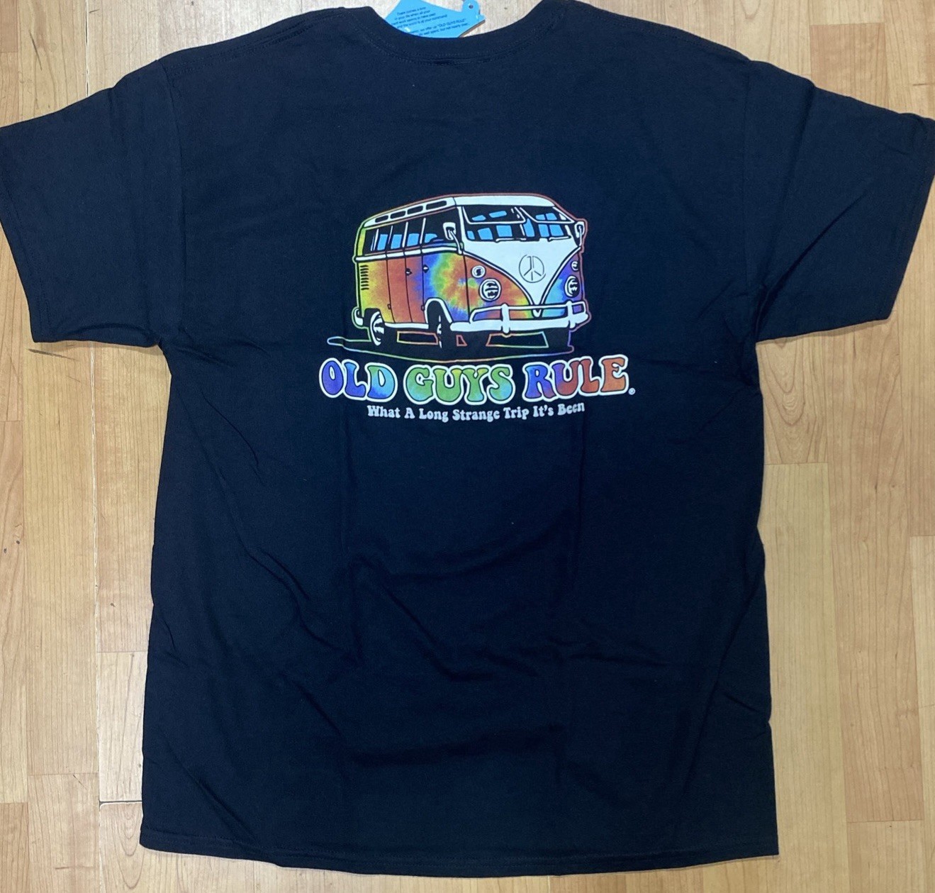 Old Guys Rule Strange Trip Tie Dye Bus Men’s Large Shirt
