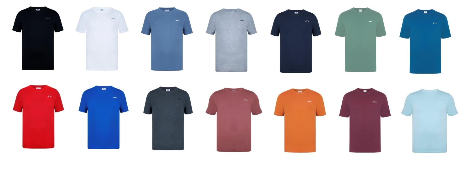 Mens Slazenger 100% Cotton Plain Crew Neck T Shirt XS S M L XL XXL 3XL 4XL BNWT gallery