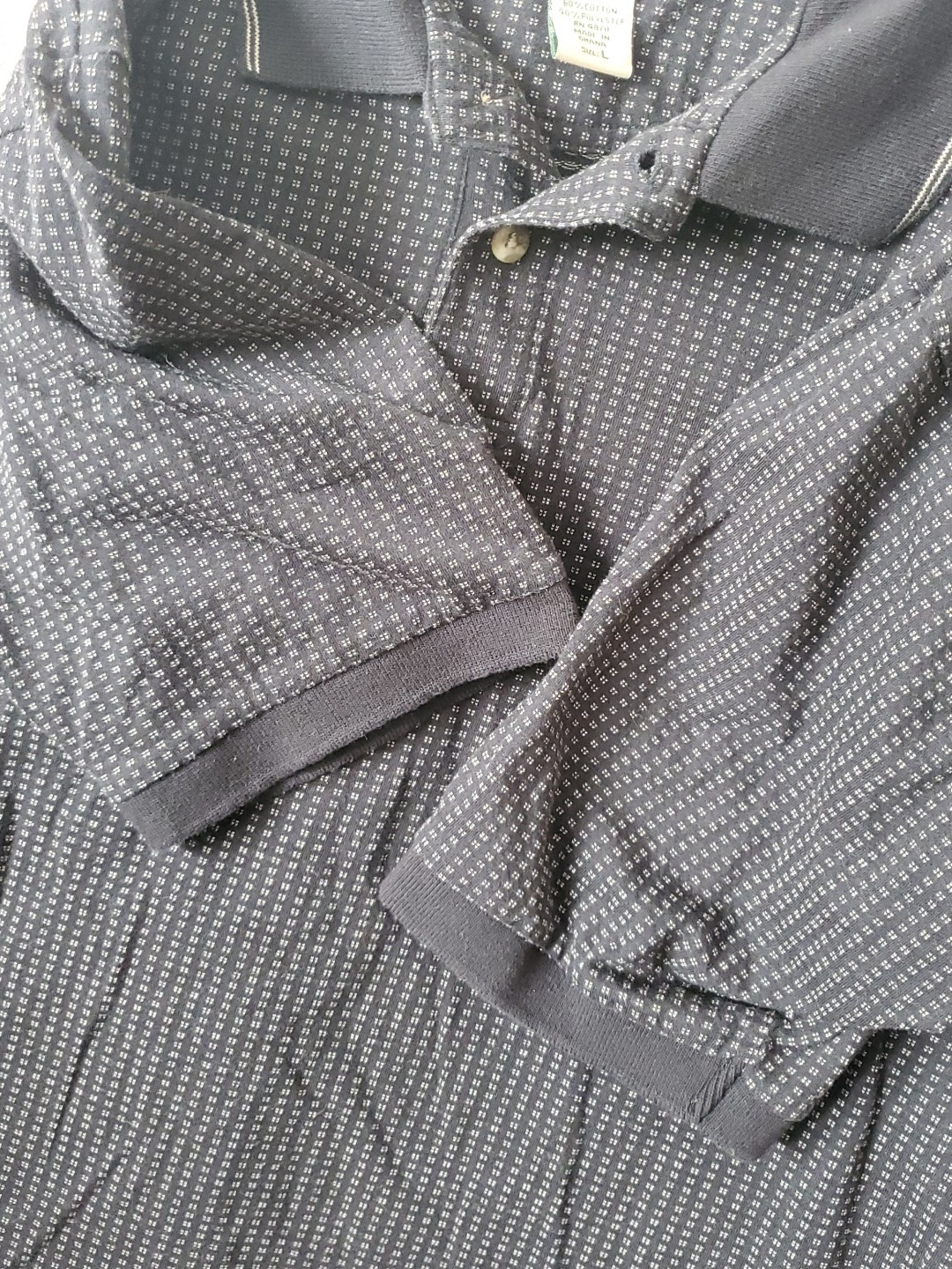 Falls Creek Casual Shirt Men L Large Short Sleeve Cotton Blend Black Ghana gallery