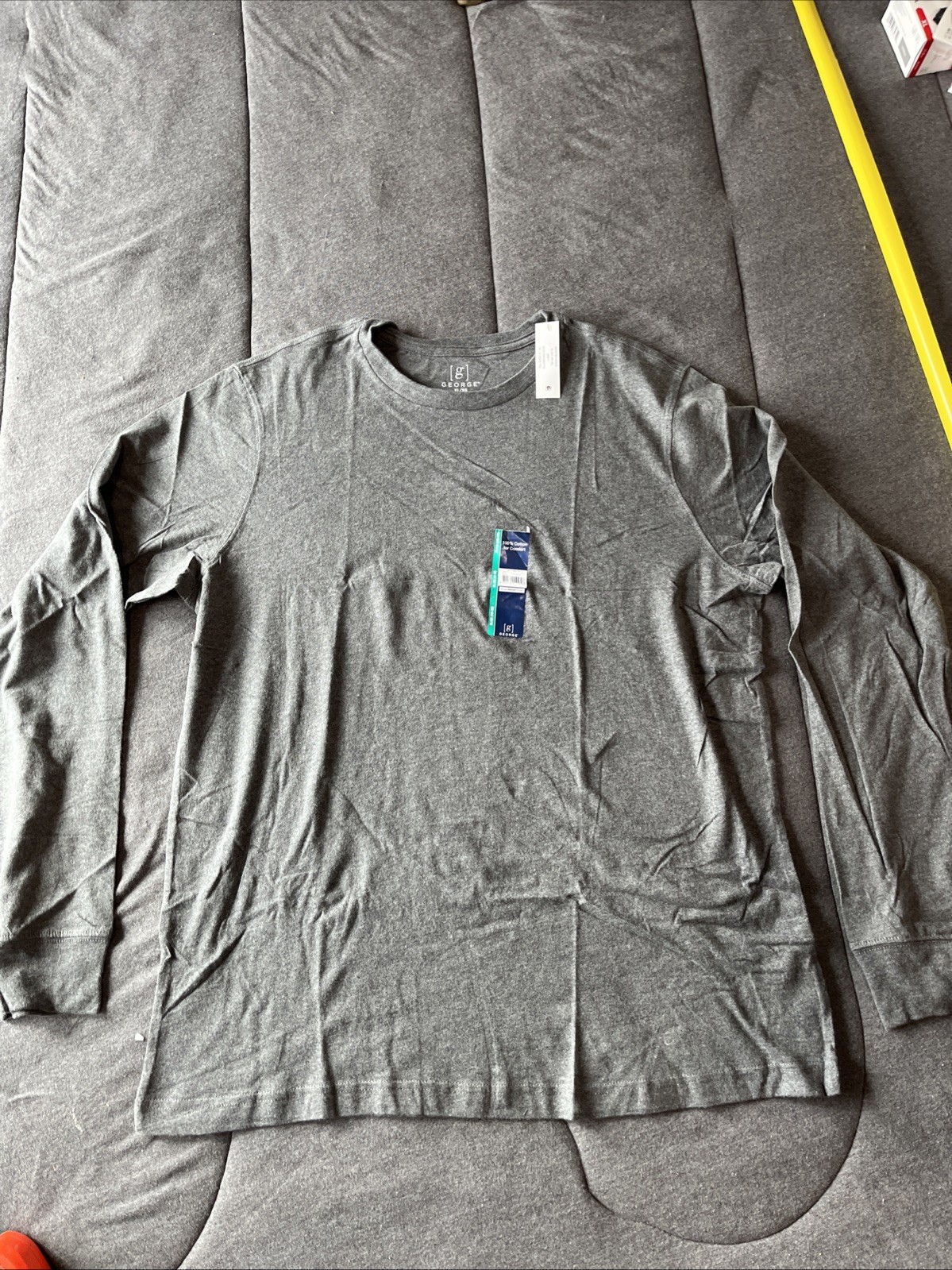 GEORGE Men’s Sz XL (46-48) Gray Crew Neck Long Sleeve T-Shirt NWT 100% Cotton gallery