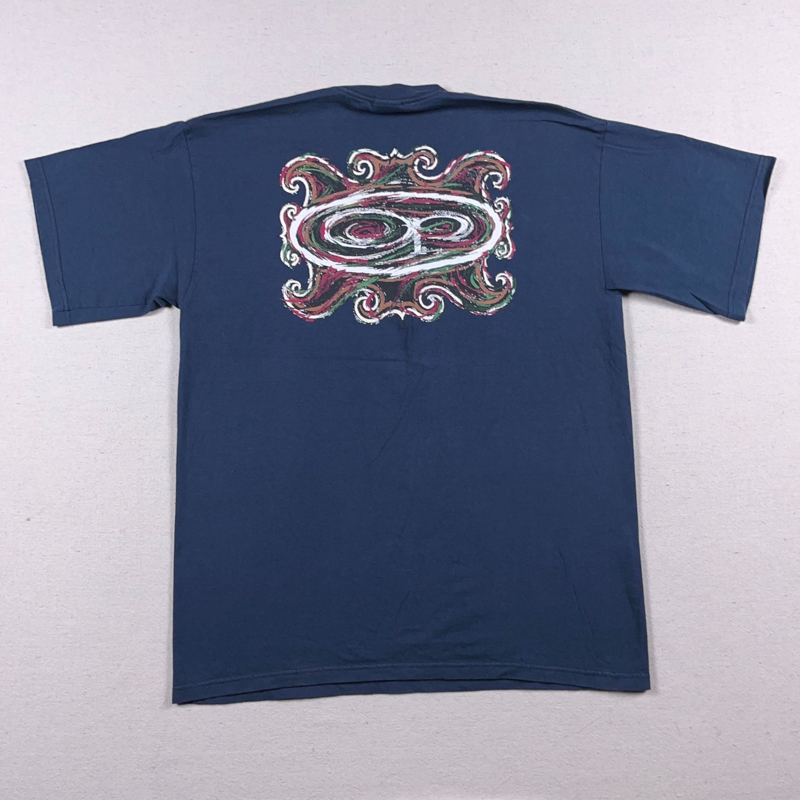 VTG OP Ocean Pacific T Shirt Mens XL Graphic Grafitti Surf Double Sided 90s Y2K