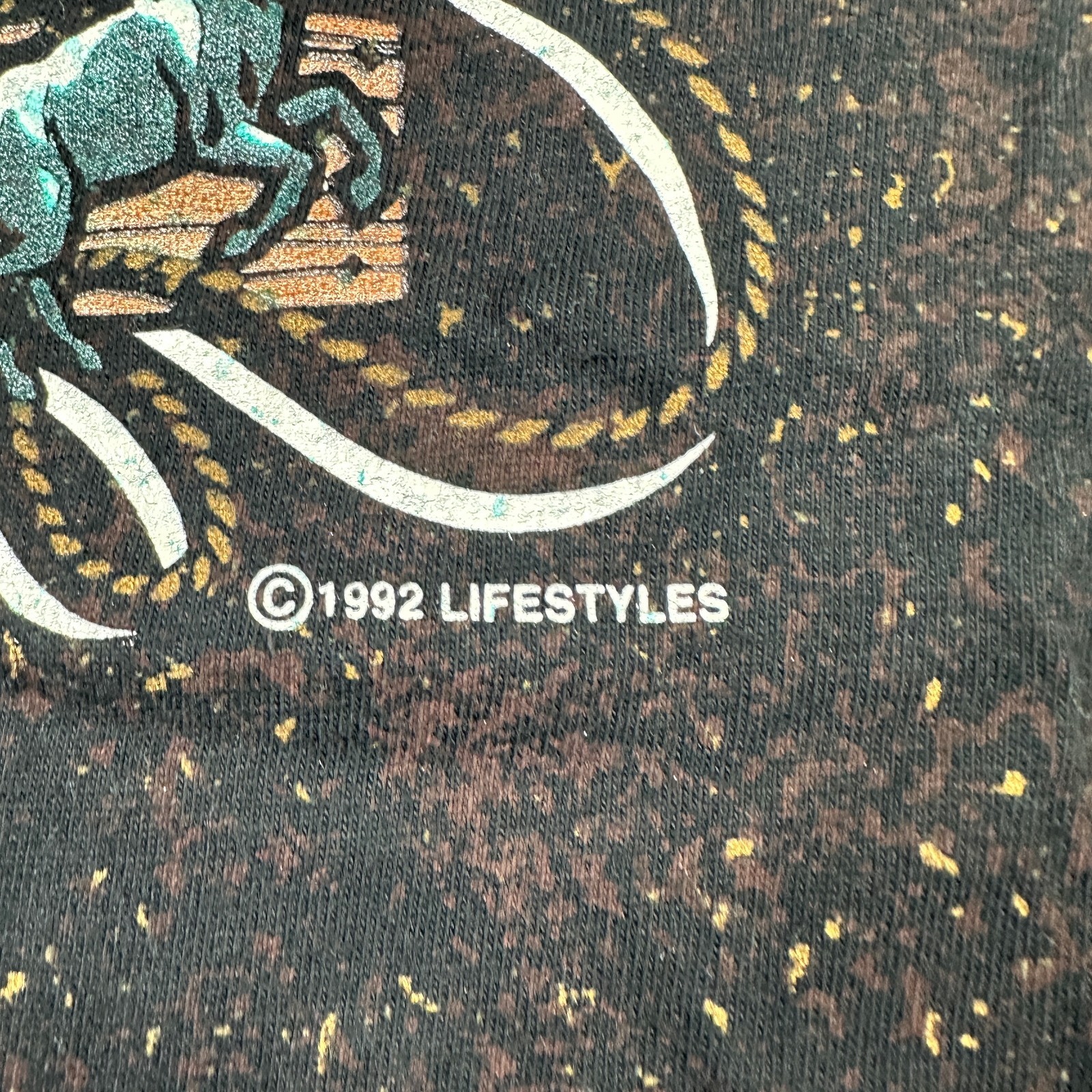 Vintage Lifestyles T Shirt Mens M Black Single Stitch Beefy Western Splatter 90s gallery