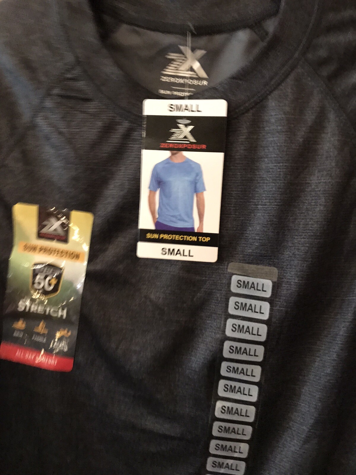 Men's ZEROXPOSUR Indigo Crew Neck Active Short Sleeve T-Shirt Size Small gallery