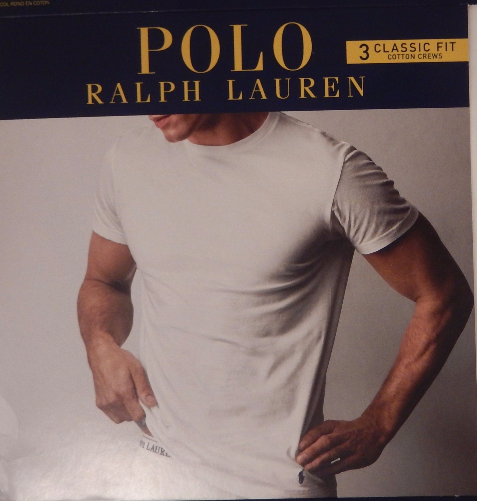 3 POLO RALPH LAUREN MENS COTTON WHITE CREW T-SHIRTS UNDERSHIRTS S M L XL XXL NWT gallery