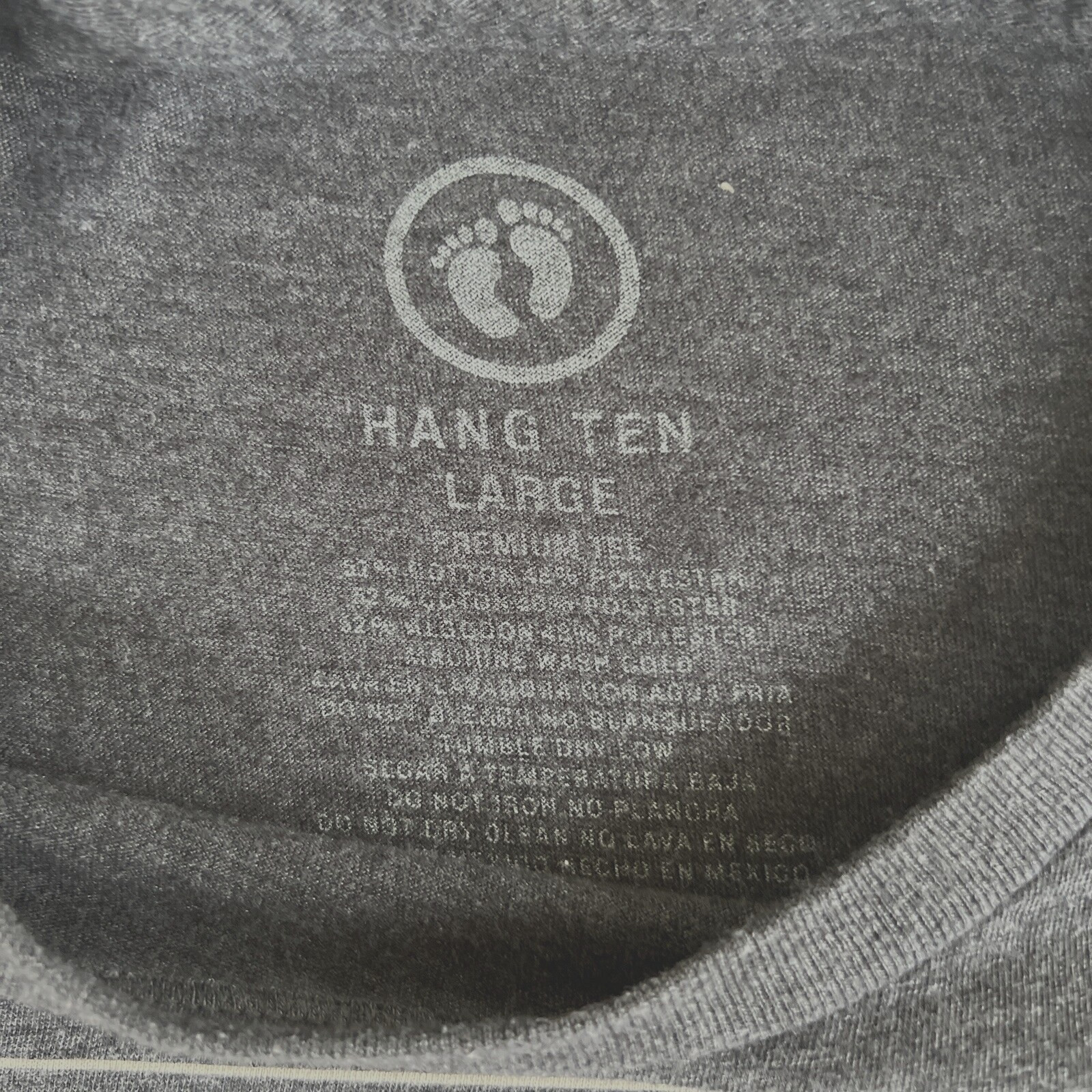 Hang Ten T Shirt Men's Size Large Charcoal Gray Est 1960 California Surf 0174 gallery