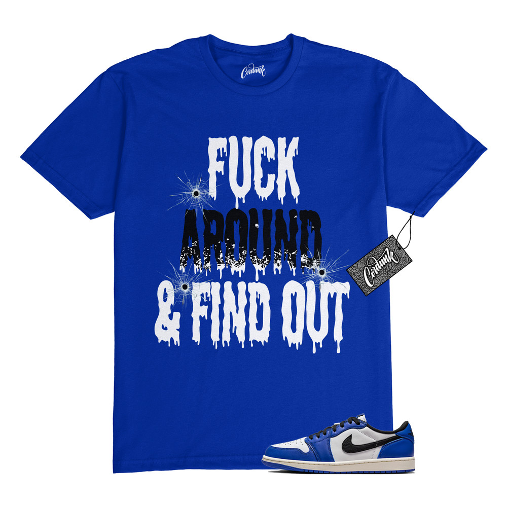 1 Low Game Royal Blue White Black 2024 T Shirt to Match BFA