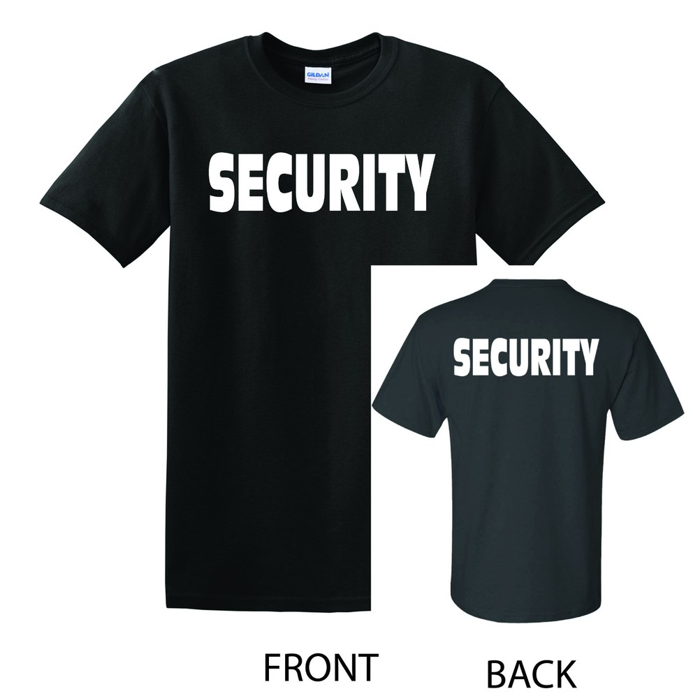SECURITY T-SHIRT Double Sided – SM to 6X – Event Bouncer Party Guard