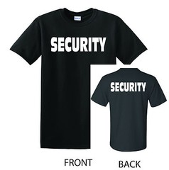 SECURITY T-SHIRT Double Sided – SM to 6X – Event Bouncer Party Guard