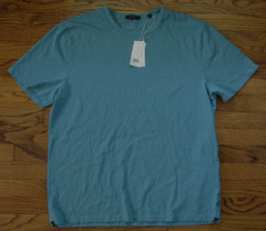 NWT Prussian Blue Short Sleeve Crewneck Garment Dyed T-Shirt from Vince, Size XL