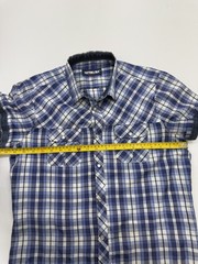 Misto Women’s Navy Plaid Button-Front Shirt XL