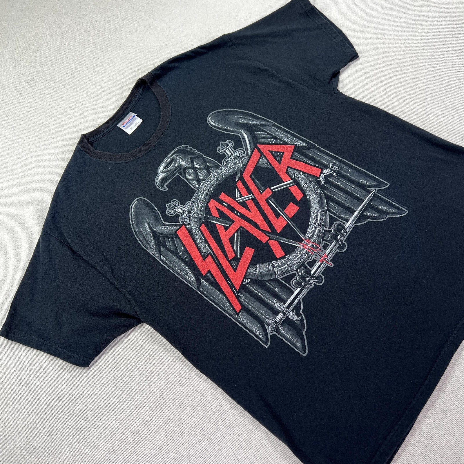 Slayer Shirt Mens XL Black Hanes Heavyweight 2010 Tour Band Tee Back Hit gallery