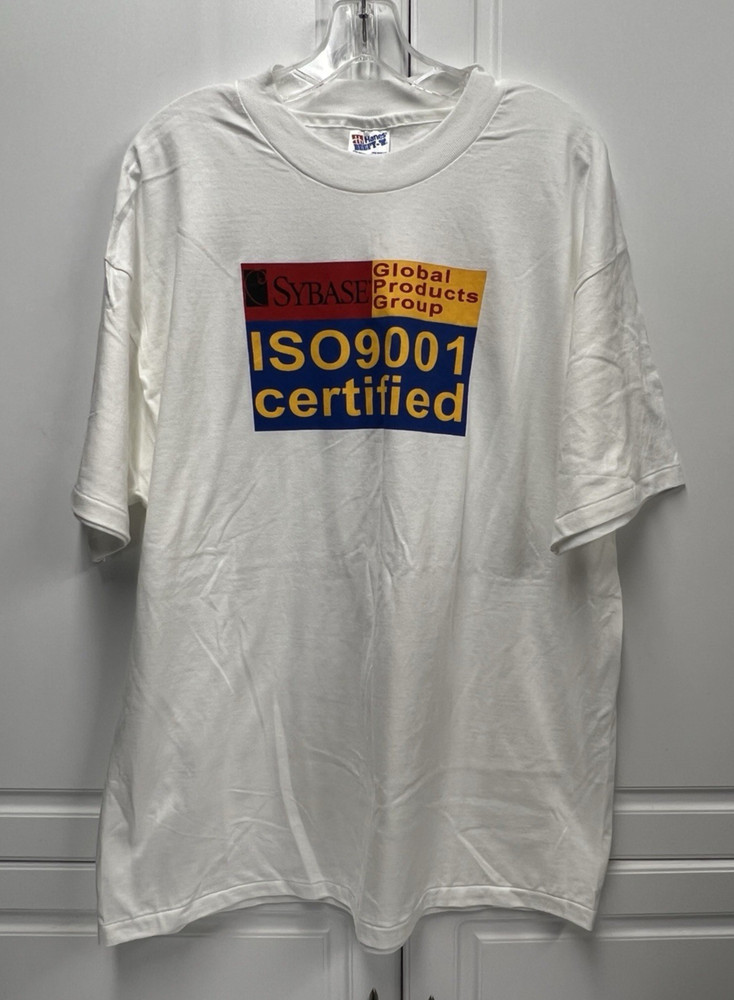 VTG – Sybase Global Products Group ISO9001 Certified White T Shirt – XL Single