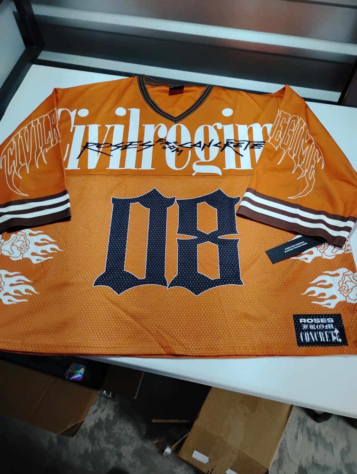 Civil Regime Orange Jersey Box Fit Style Brand New! Size 2XL gallery