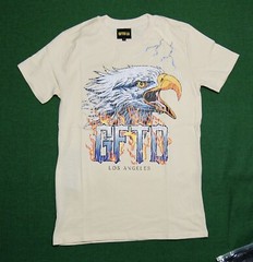 New GFTD LA Streetwear Eagle Beige Cotton Mens T Shirt RGFT-65