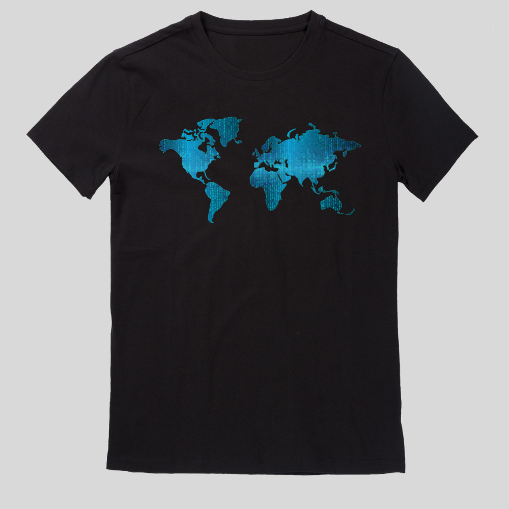 World Code World in Numbers Binary Code Men’s T-Shirt