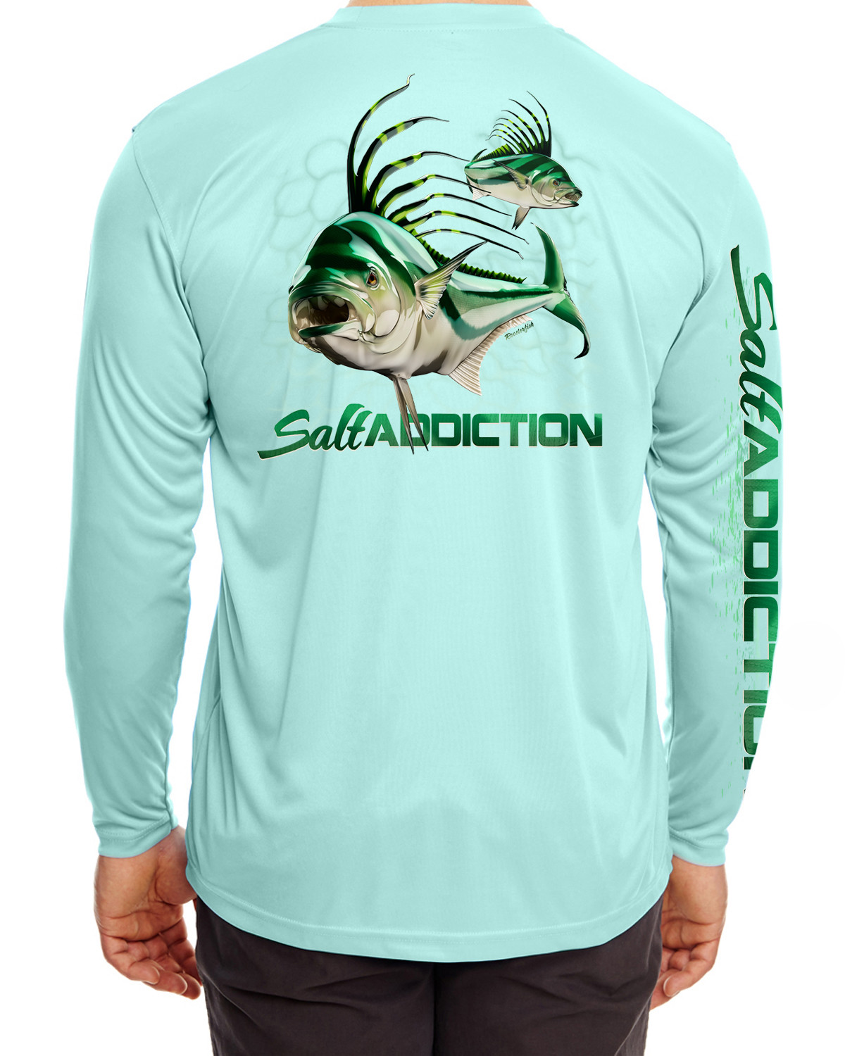 Salt Addiction t shirt microfiber Roosterfish fishing long sleeve life 30+ uv gallery