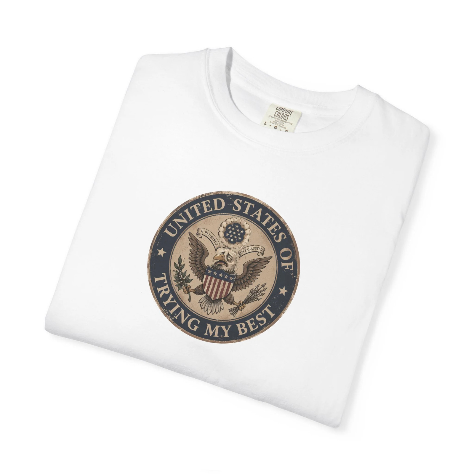 United States of Trying My Best Unisex T-shirt USA Graphic Tee Garment Dyed gallery