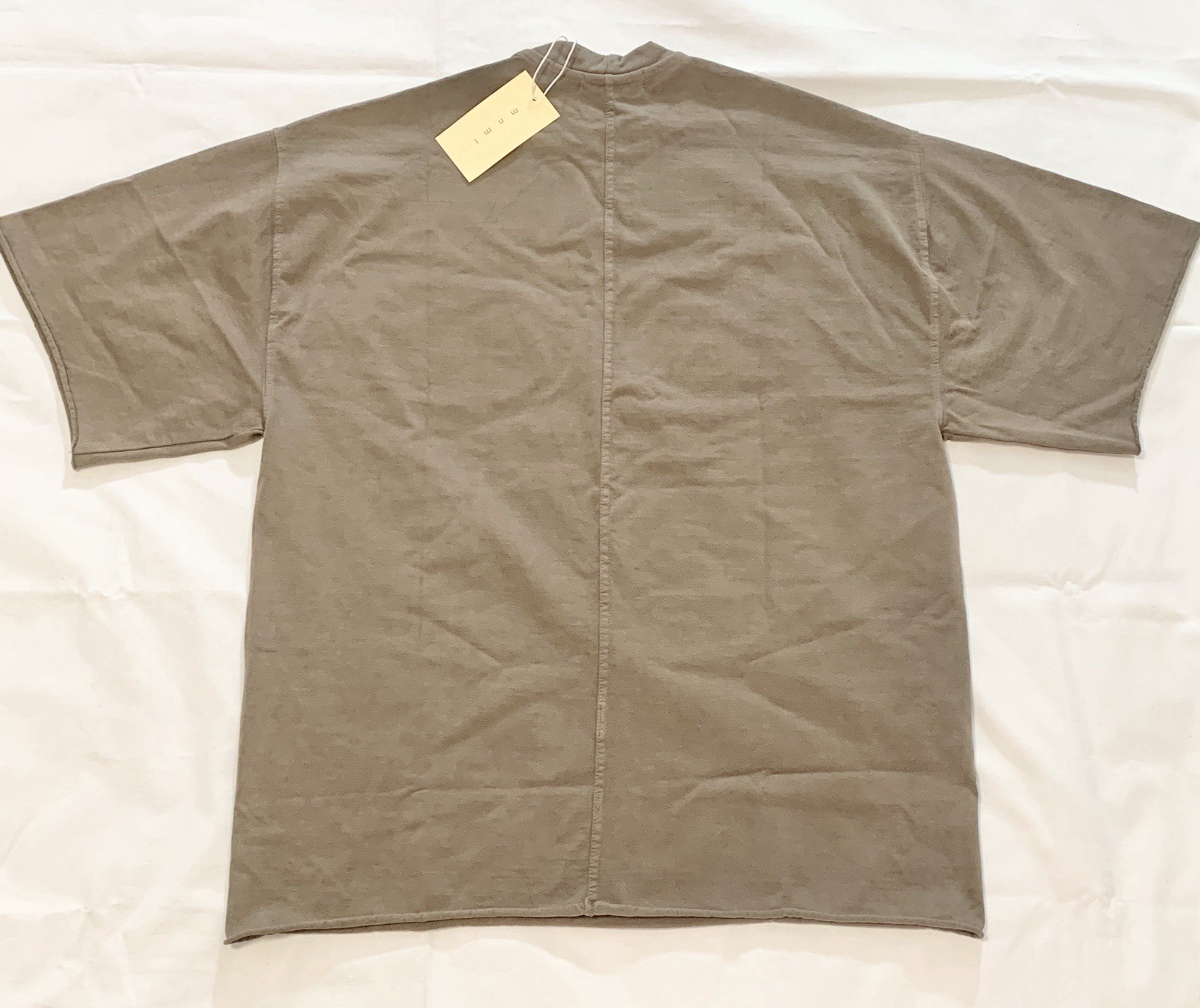 NWT MNML OVERSIZED Relax Raw Hem Tee Mens XS Crew Neck T Shirt Muddy Grey Trendy gallery