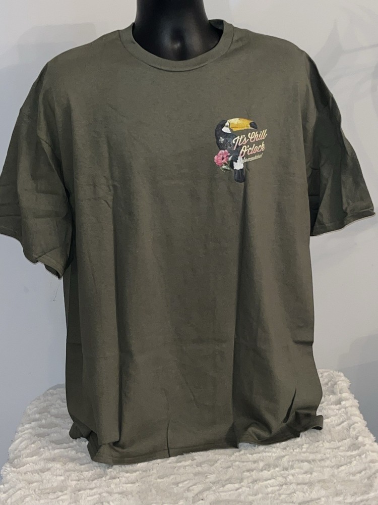 WELL WORN CHILL O’CLOCK TROPICAL 2 SIDED ISLAND TEE SHIRT MENS 2XL NWOT