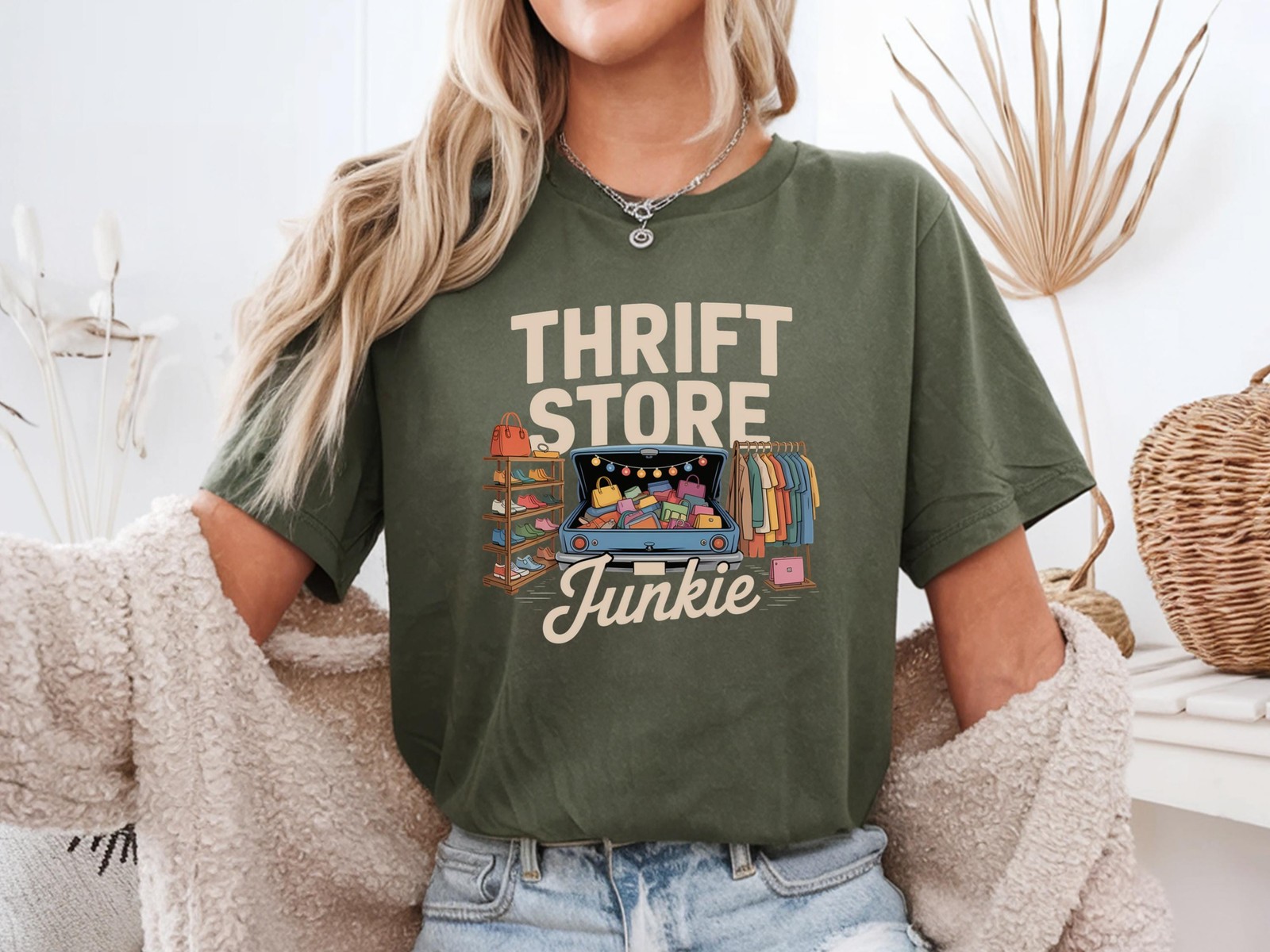 Thrift Store Junkie Shirt Thrifting Lover Gift Yard Sales Tee gallery