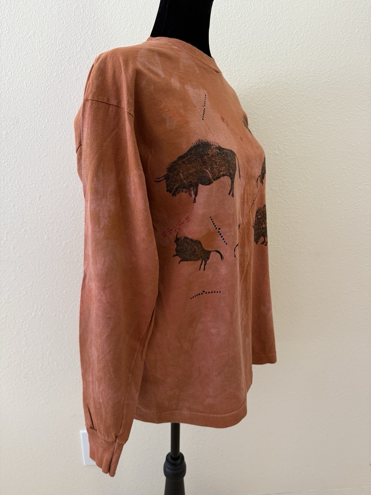 Vintage Andrea Bragg Designs Long Sleeve Shirt Sz L Buffalo 100% Cotton New gallery