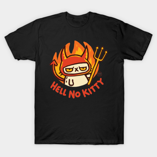 Hell No Kitty T-Shirt Funny Cat Graphic Tee Parody Spoof Humor Punk Grunge Shirt gallery