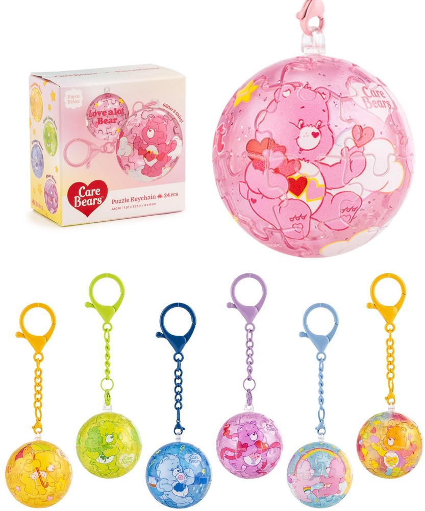 PieceRelax Care Bears 3D Puzzle Keychain 24 Plastic Pieces for Adults – Glitt…