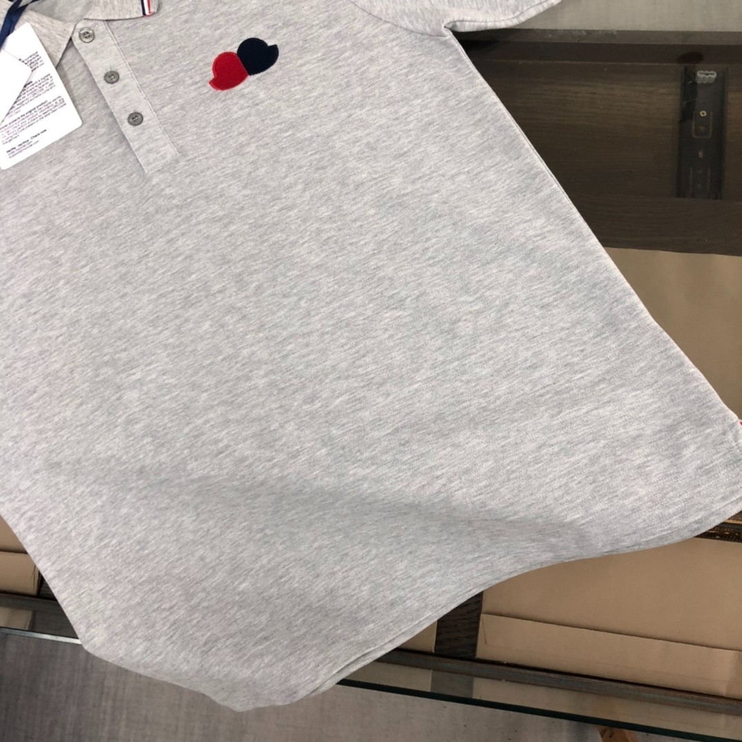 Moncler Gray Men's Summer Short-Sleeve Polo Shirt L gallery