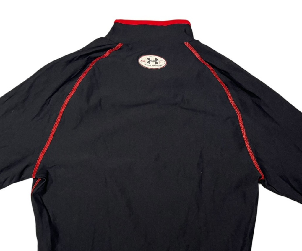 UNDER ARMOUR Black/Red Nylon/Spandex COLDGEAR MOCK-TURTLENECK Gym Shirt Men XXL gallery