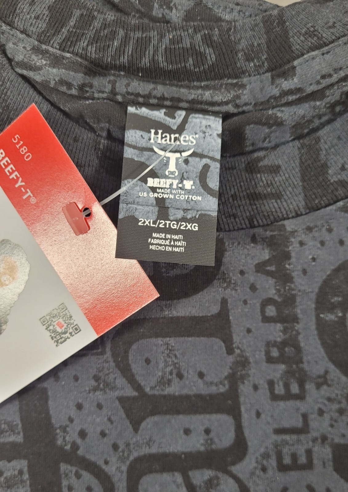 Hanes Beefy-T 125 Year Anniversary Ring Spun T-Shirt #5180 - Black - 2XL gallery