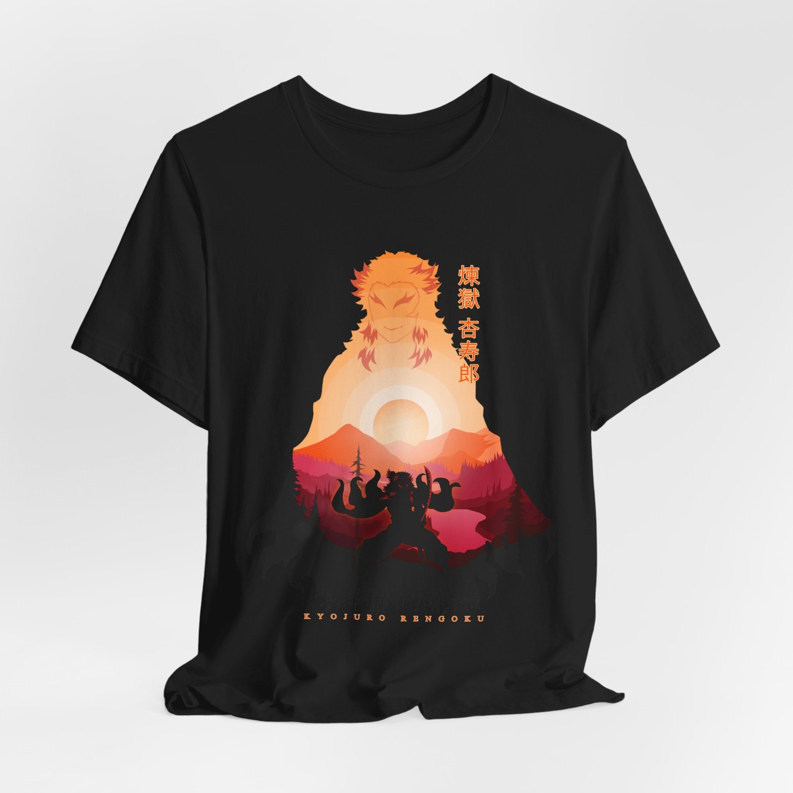 Rengoku Silhouette Tee, Demon Slayer Graphic Shirt, Japanese Anime Art, Unisex