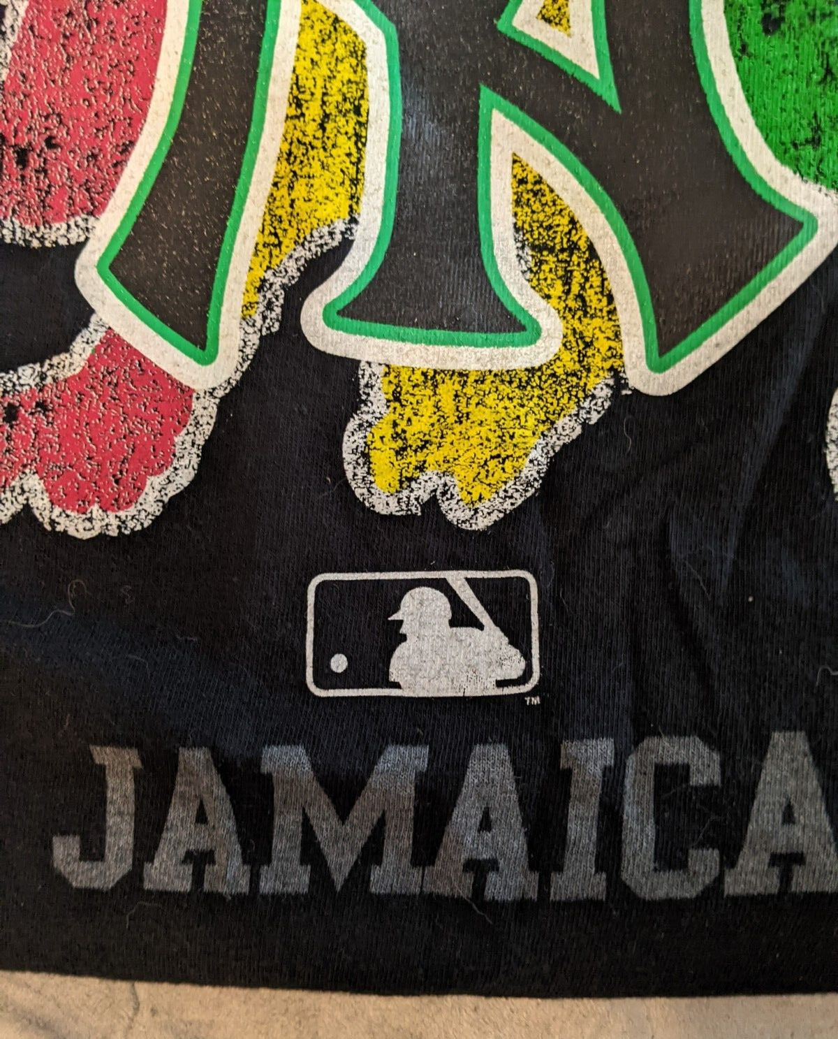 Jamaica Men's Tee Shirt Size Large Black Baseball Graphic NY Caribbean Vacation gallery