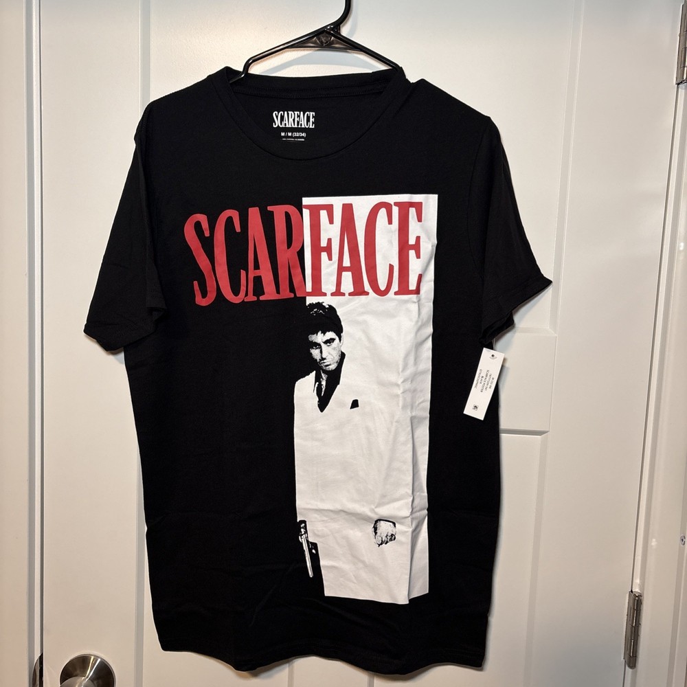 Scarface Men’s MEDIUM Black Graphic Print T-shirt New With Tags Al Pacino
