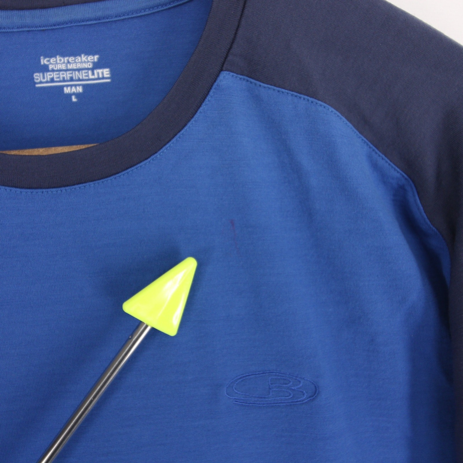 Icebreaker Superfinelite Shirt Mens L Blue Colorblock Raglan Long Sleeve Merino gallery