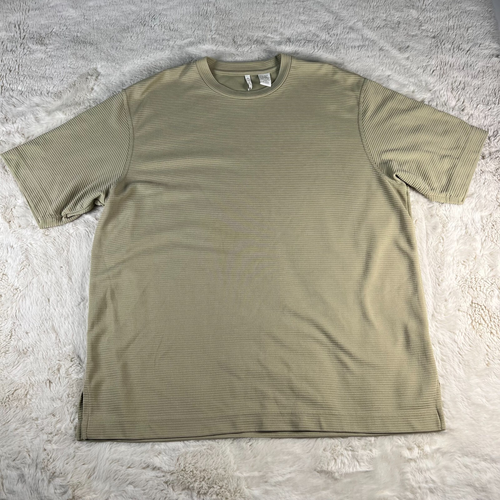Vintage Axis LA Mens Short Sleeve T-Shirt Textured Stripes Mens XL Light Green gallery