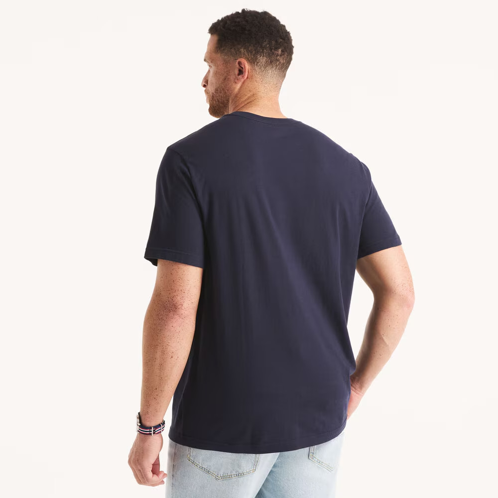 NAUTICA MEN'S NAVY CREWNECK S/S LOGO COTTON T-SHIRT SZ: 3XLT 3XT XXXLT NWT gallery