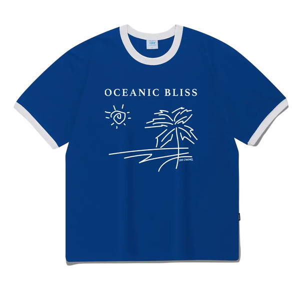 OCEANIC BLISS Cotton Ringer Short Sleeve Shirt Men’s M (SRSSTD-0139)