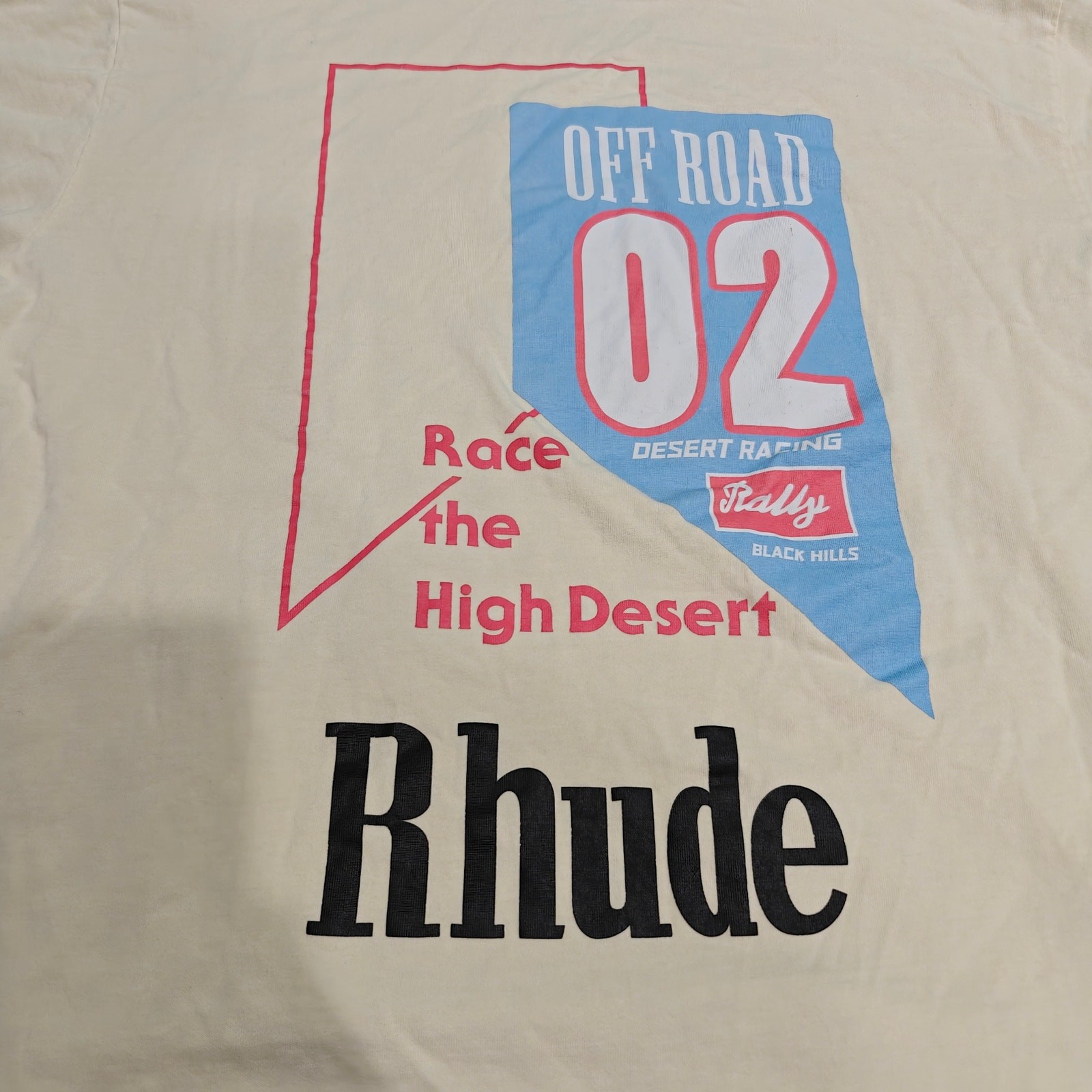 Rhude Off Road 02 High Desert Graphic T-Shirt Cream Men's Size XL Streetwear gallery